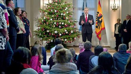Christian Wulff bei seiner Weihnachtsansprache.