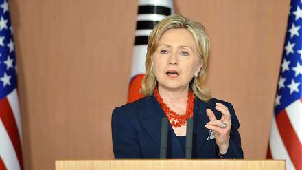 US-Außenministerin Hillary Clinton kündigt neue Sanktionen gegen Nordkorea an.