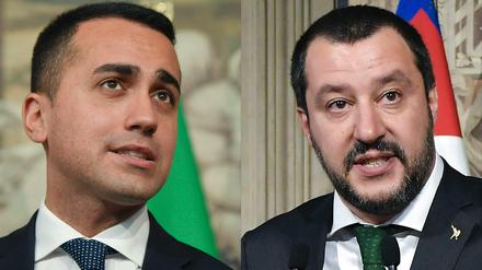 Parteichef der Fünf-Sterne-Bewegung Luigi Di Maio (links) mit Italiens Präsident Sergio Mattarella. 