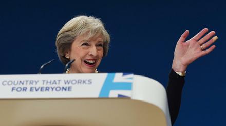 Goodbye, EU: Theresa May am Sonntag beim Parteitag der Konservativen in Birmingham.