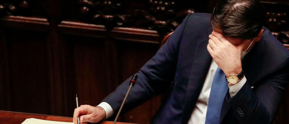 Auf der Suche nach der verlorenenn Mehrheit: Italiens Premier Conte am Montag in der Abgeordnetenkammer.
