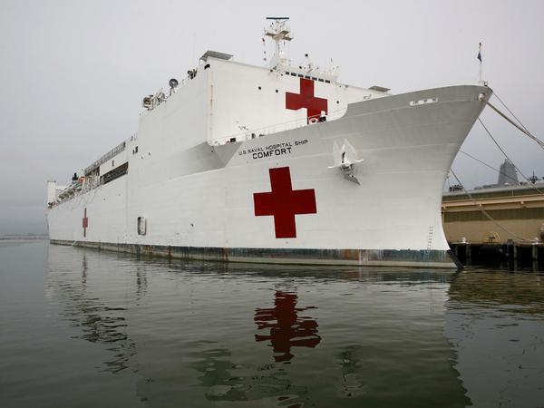 Das Lazarettschiff "Comfort" der US-Marine wurde nach New York verlegt.