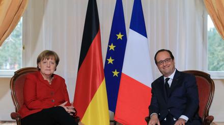 Angela Merkel und Francois Hollande am 7. April 2016. 