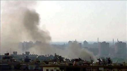 Am Sonntag explodierten mehrere Bomben in Syriens Hauptstadt Damaskus. Das Foto stammt aus einem Video, dass am 22. auf Youtube hochgeladen wurde.