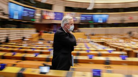 Der Chefunterhändler Michel Barnier im Europaparlament.