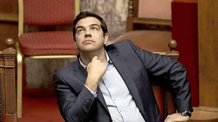 Der griechische Ministerpräsident Alexis Tsipras am Mittwoch im Parlament in Athen.