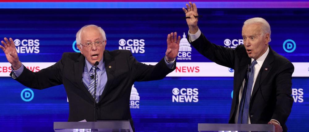 Harte Debatte: Joe Biden (rechts) und Bernie Sanders 