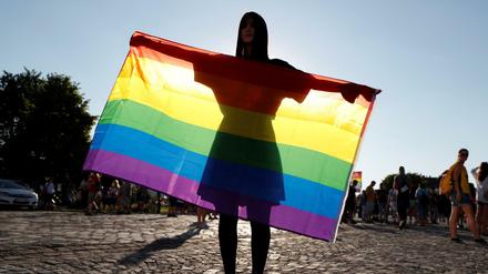 Protest gegen die Anti-LGBT-Gesetze in Budapest 