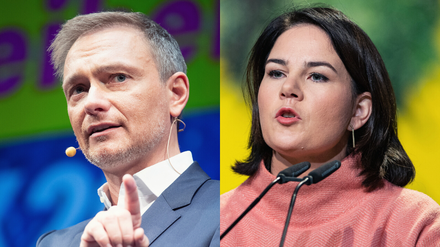 FDP-Chef Christian Lindner und Grünen-Chefin Annalena Baerbock. 