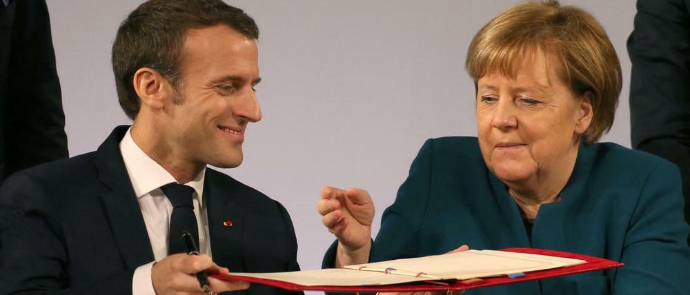 Emmanuel Macron und Angela Merkel