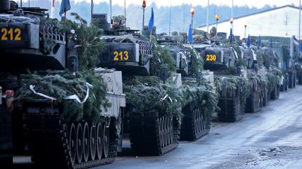 Richtung Osten: Deutsche Panzer rollen 2017 zu einer Nato-Übung nach Polen.
