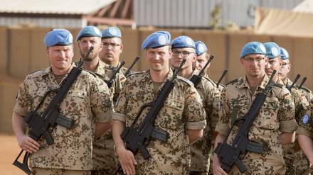 Deutsche Blauhelm-Soldaten im malischen Bundeswehr-Stützpunkt "Camp Castor".