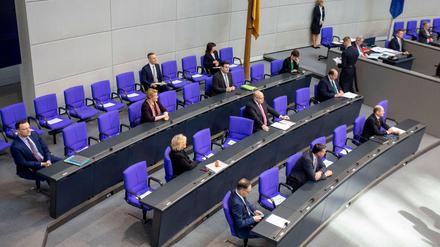 Abstand halten im Bundestag.