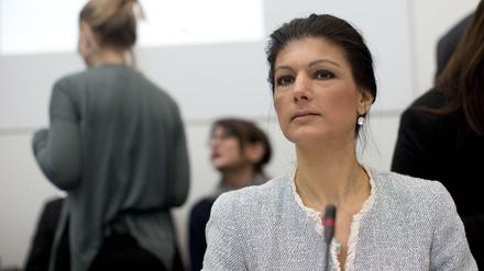 Linksfraktionschefin Sahra Wagenknecht am Dienstag in der Fraktionssitzung im Berliner Reichstagsgebäude