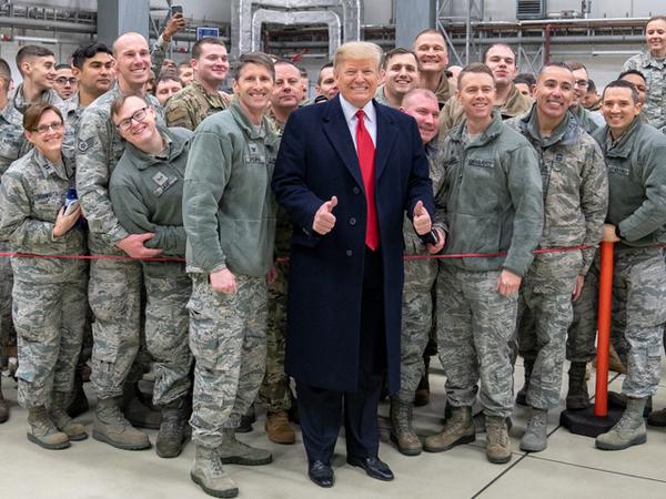 Der US-Truppenabzug aus Deutschland soll kommen: US-Präsident Donald Trump in Ramstein