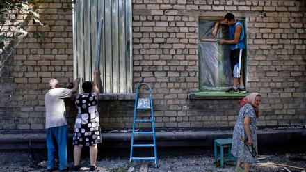 Viele Menschen harren in Donezk aus. 