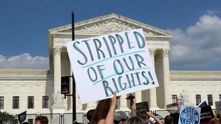 Protest vor dem Supreme Court in Washington.