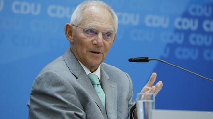 Wolfgang Schäuble, Präsident des Deutschen Bundestags, am Dienstag beim CDU Werkstattgespräch zum Klimaschutz im Konrad-Adenauer-Haus. , 