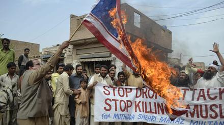 Protest gegen Amerikas Drohnenkrieg im Grenzgebiet zwischen Pakistan und Afghanistan.