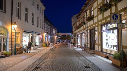 Leere Straßen in einer Stadt in Brandenburg.