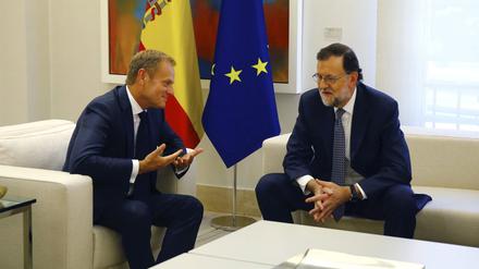 EU-Ratschef Tusk (links) und der geschäftsführende spanische Premier Rajoy wenige Tage vor dem Gipfel von Bratislava.