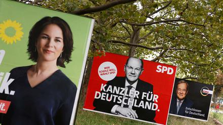 Wahlplakate zur Bundestagswahl 2021.