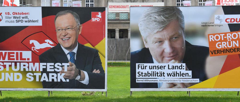 Spitzenkandidaten in Niedersachsen: Stephan Weil (SPD, links) und Bernd Althusmann (CDU) 