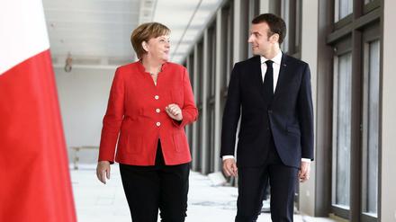 Bundeskanzlerin Angela Merkel und der französische Präsident Emmanuel Macron im April in Berlin.