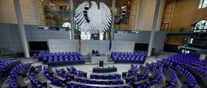 Leeres Haus: Der Plenarsaal im Deutschen Bundestag.