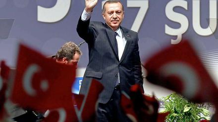 Der türkische Ministerpräsident Recep Tayyip Erdogan in Düsseldorf.