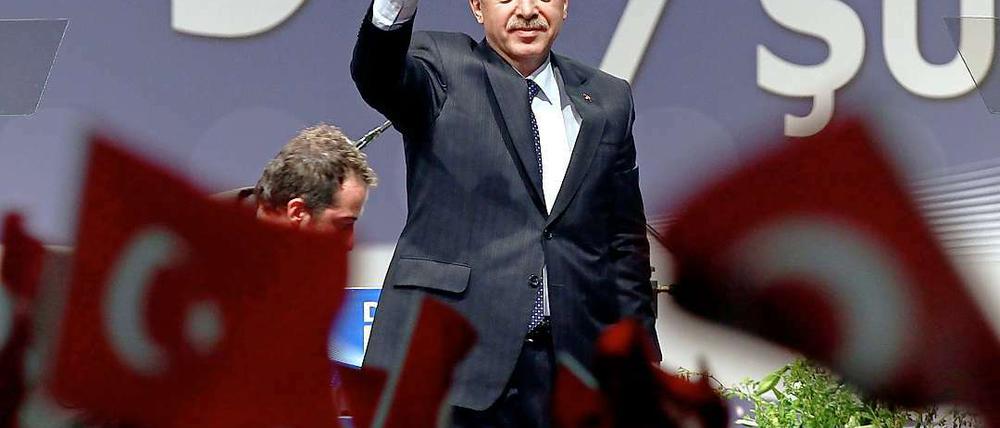 Der türkische Ministerpräsident Recep Tayyip Erdogan in Düsseldorf.