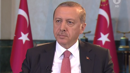 Der türkische Präsident Erdogan beim ARD-Interview