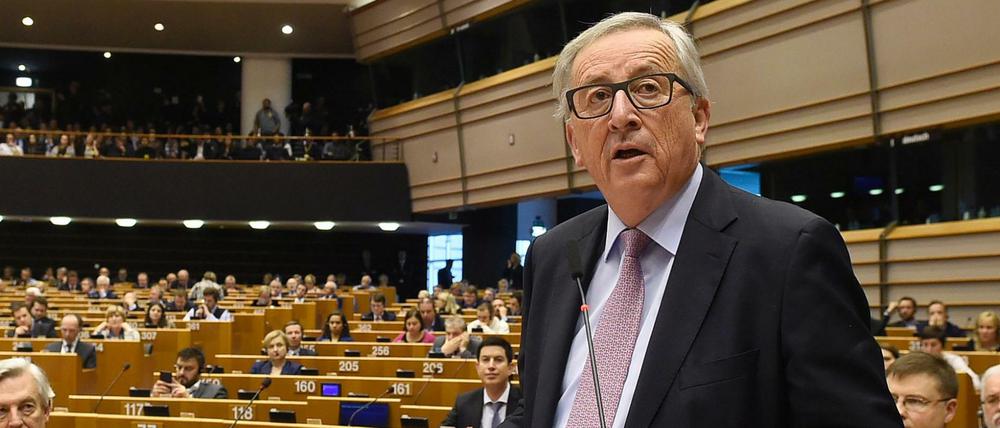 EU-Kommissionschef Jean-Claude Juncker am Mittwoch vor dem EU-Parlament in Brüssel. 