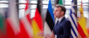 Frankreichs Präsident Emmanuel Macron am Donnerstag beim EU-Gipfel.