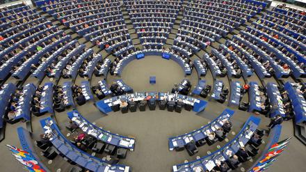 Die Mehrheit des Europäischen Parlaments hat für das Abkommen mit den USA gestimmt. Hier ein Bild aus Straßburg. 