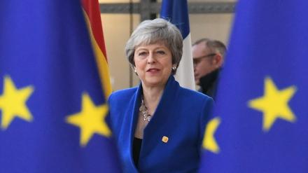 Alle Augen auf May: Die britische Premierministerin trifft zum EU-Sondergipfel zum Brexit in Brüssel ein.