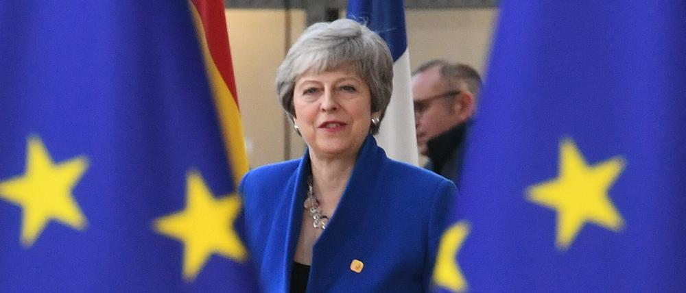 Alle Augen auf May: Die britische Premierministerin trifft zum EU-Sondergipfel zum Brexit in Brüssel ein.