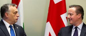Gute Verbindung: Der ungarische und der britische Premierminister, Viktor Orban und David Cameron.