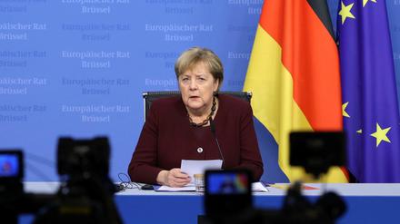 Angela Merkel nach ihrem wohl letzten EU-Gipfel vor der Presse