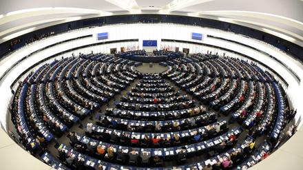 Blick in den Plenarsaal des Europaparlaments.