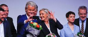 Wilders, Le Pen, Petry: Europäische Rechte Anfang vergangenen Jahres bei einem Kongress in Koblenz.