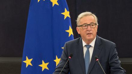 EU-Kommissionspräsident Jean-Claude Juncker bei seiner Rede in Straßburg.