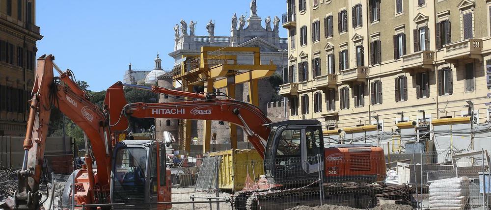 Die Baustellen in Rom tragen auch zum dreckigen Eindruck von Italiens Hauptstadt bei.