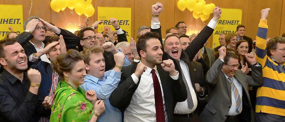 Jubel in Gelb. Die FDP überraschte sich mit ihrem Ergebnis selbst.