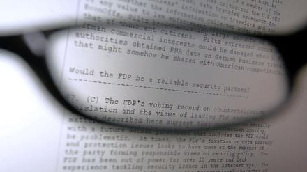 Ausriss aus Wikileaks - US-Dokumente über die Verlässlichkeit der FDP.