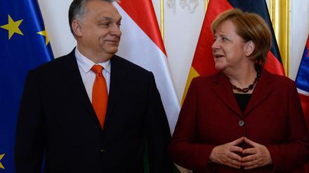 Kanzlerin Angela Merkel und Ungarns Regierungschef Viktor Orban am Donnerstag in Bratislava.