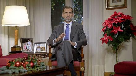 Spaniens König Felipe VI. bei seiner ersten Weihnachstansprache.