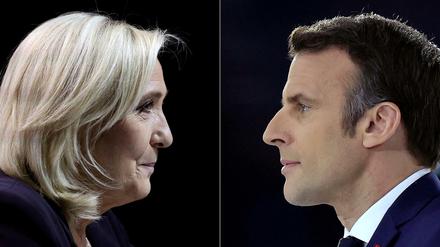 Sie oder er? Herausforderin Marine Le Pen und Präsident Emmanuel Macron. 