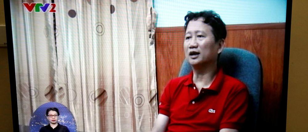 Der entführte vietnamesische Manager Trinh Xuan Thanh wird vor einem Jahr im vietnamesischen Staatsfernsehen vorgeführt.