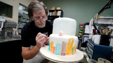 Frommer Christ. Jack Phillips in seinem "Masterpiece Cakeshop" in Lakewood, Colorado. 